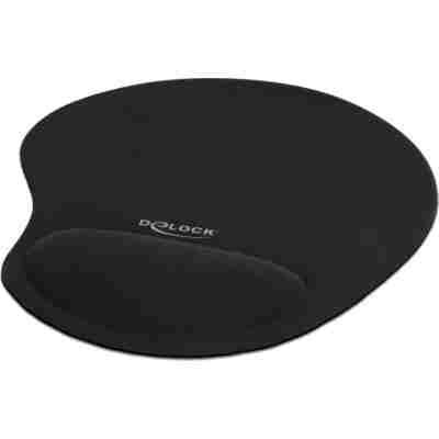 DELOCK mousepad 12040 με gel στήριγμα καρπού, 230 x 202mm, μαύρο