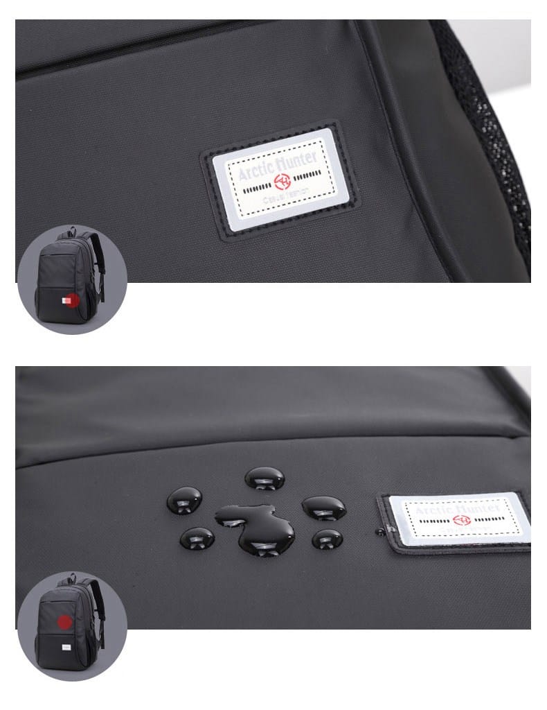 ARCTIC HUNTER τσάντα πλάτης 20005 με θήκη laptop 15.6", 26L, μαύρη - Image 3