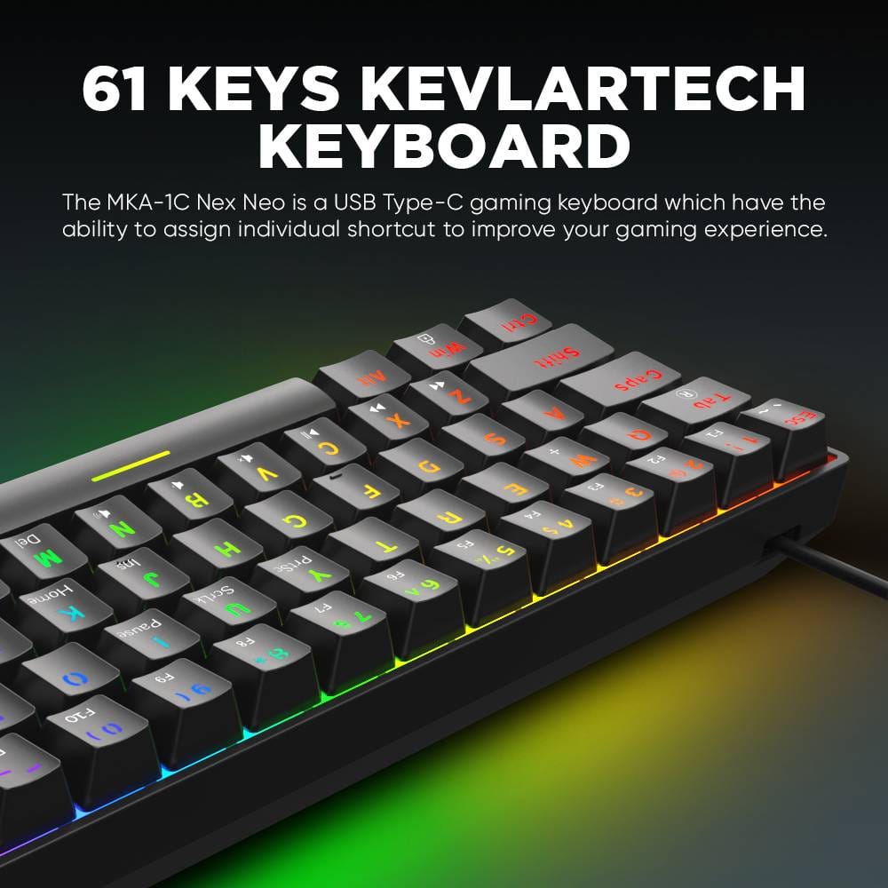 ARMAGGEDDON MECHANICAL KEYBOARD MKA-1C NEX BLACK TACTILE BROWN SWITCH - Image 3