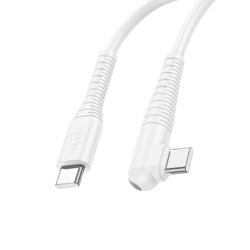 LAMTECH TYPE-C TO TYPE-C 60W ANGLED DATA & CHARGE CABLE 1M WHITE - Image 4