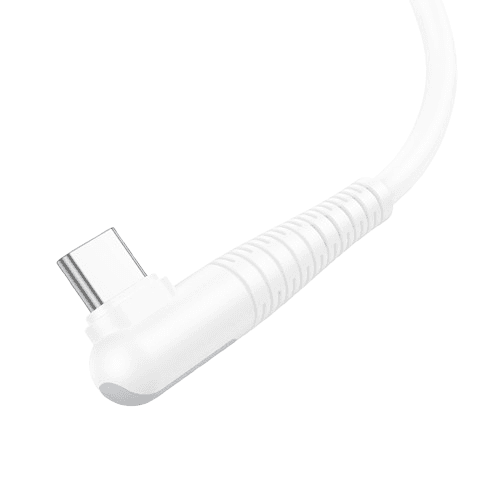 LAMTECH TYPE-C TO TYPE-C 60W ANGLED DATA & CHARGE CABLE 1M WHITE - Image 3