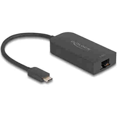 DELOCK αντάπτορας δικτύου 66046, USB-C, 2.5Gbps Ethernet, μαύρος