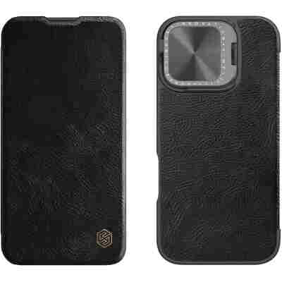 NILLKIN θήκη Qin Prop Leather για iPhone 16 Pro Max, δερμάτινη, μαύρη