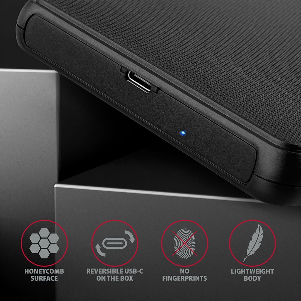 AXAGON EE25-SLC USB-C 3.2 GEN1 - SATA 6G 2.5" EXTERNAL SLIDE BOX BLACK - Image 3