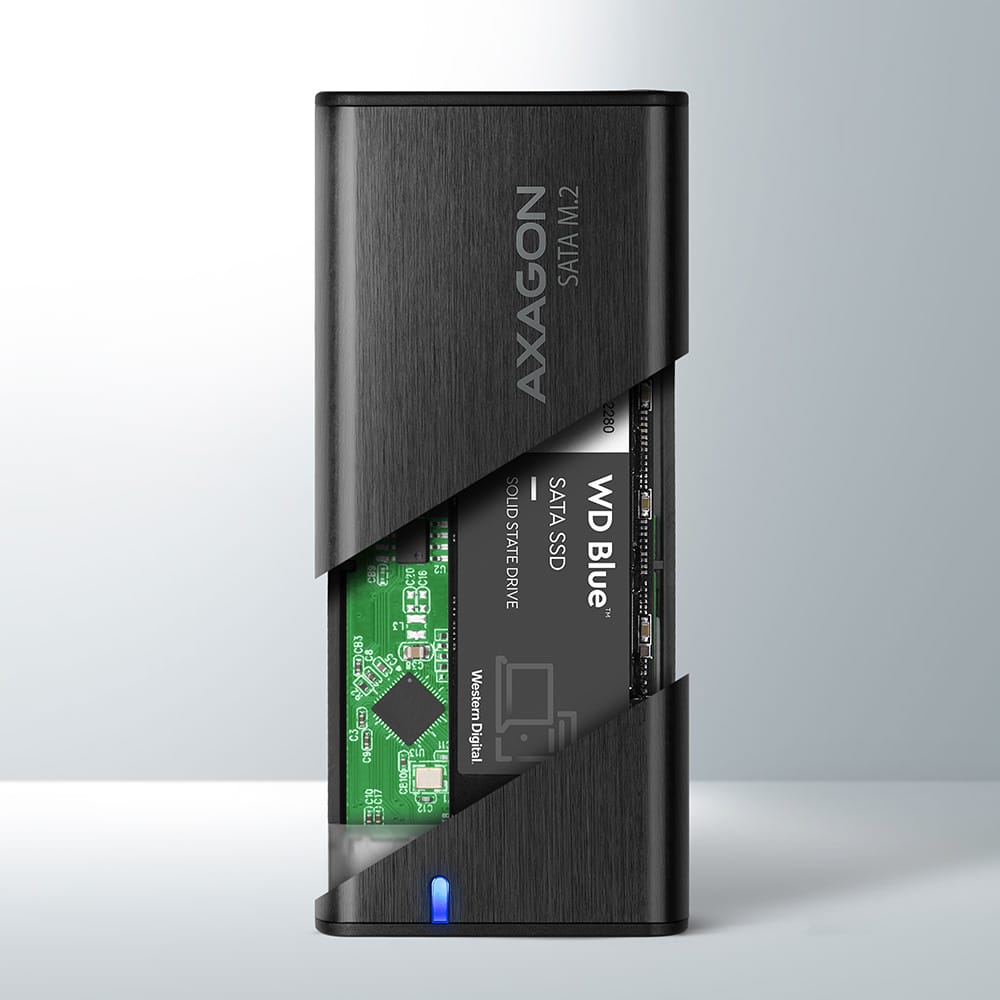 AXAGON EEM2-SBC USB-C 3.2 GEN 2 - M.2 SATA SSD 30-80MM ALU BOX - Image 3