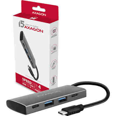 AXAGON HMC-4G2 2X USB-A + 2X USB-C, USB-C 3.2 GEN 2 10GBPS HUB, 13CM USB-C CABLE