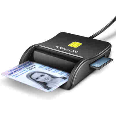 AXAGON CRE-SM3SD USB SMART CARD & SD/MICROSD/SIM CARD FLATREADER