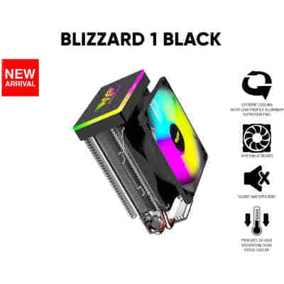 ARMAGGEDDON RGB SILENT 9CM CPU COOLING FAN 2 HEAT PIPES BLACK