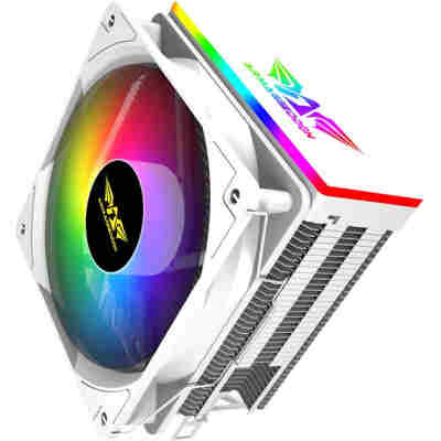 ARMAGGEDDON ARGB SILENT 12CM CPU COOLING FAN 4 HEAT PIPES WHITE
