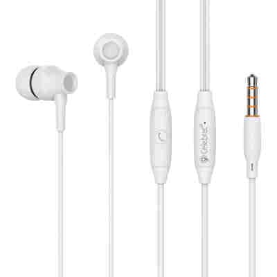 CELEBRAT earphones με μικρόφωνο G25, 3.5mm σύνδεση, Φ10mm, 1.2m, λευκά