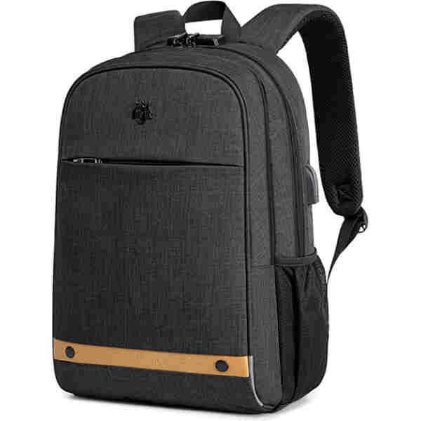 GOLDEN WOLF τσάντα πλάτης GB00375 με θήκη laptop 15.6", 19L, USB, μαύρη