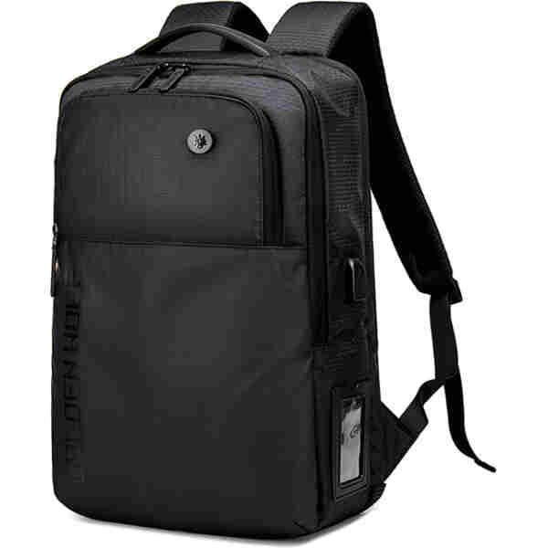 GOLDEN WOLF τσάντα πλάτης GB00399, με θήκη laptop 15.6", 20L, μαύρη