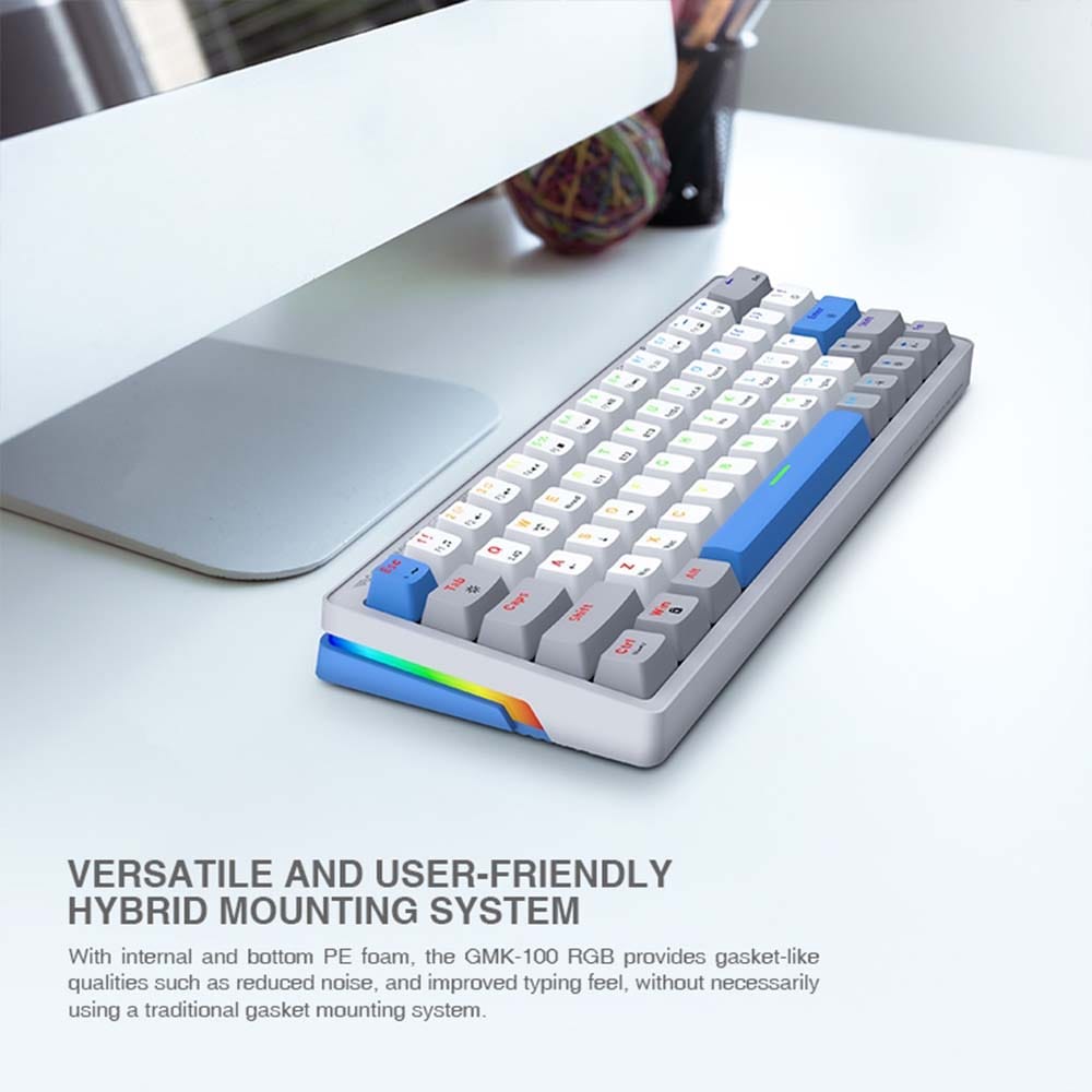 ARMAGGEDDON TRIMODE MECH RGB KEYBOARD LINEAR 63KEYS GMK-100 WINTER - Image 4