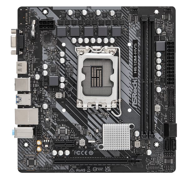 ASROCK μητρική H610M-HVS, 2x DDR4, s1700, USB 3.2 Gen1, mATX - Image 3