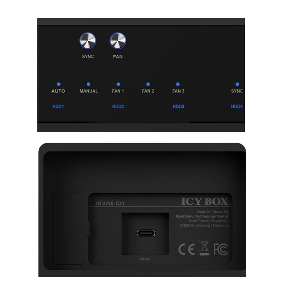 ICY BOX EXTERNAL TYPE-C 3.2 4-BAY JBOD ENCLOSURE FOR 3.5' SATA HDD - Image 3