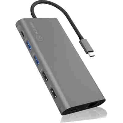 ICY BOX 12 IN 1 TYPE-C DOCK (HUB + HDMI + DP + CARD READER + LAN) PD100W