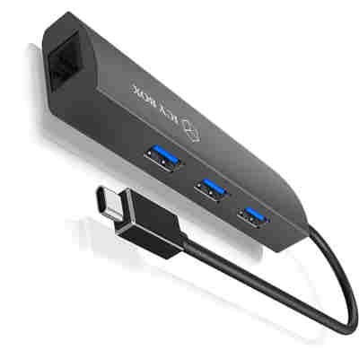 ICY BOX TYPE-C 3-PORT HUB WITH GIGABIT-LAN PORT
