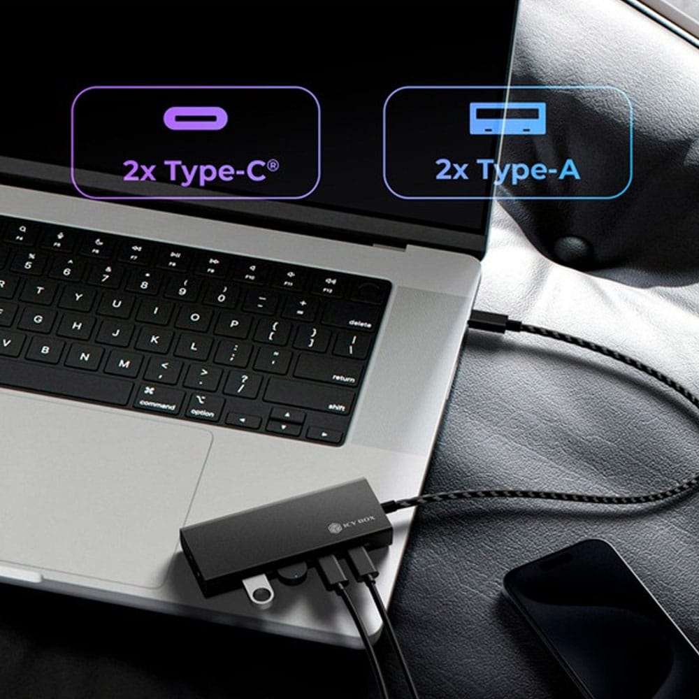 ICY BOX 4-PORT TYPE-C 3.2 GEN2 HUB PD100W - Image 3