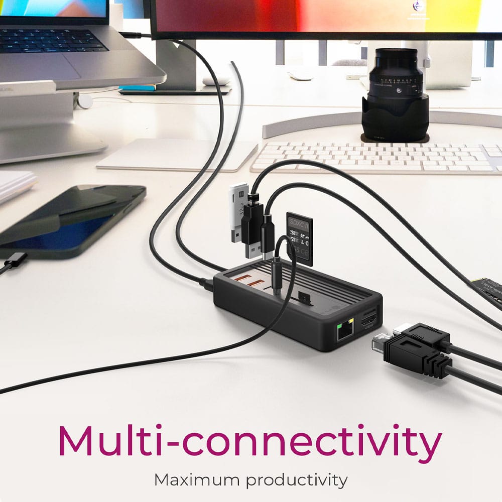 ICY BOX 10-in-1 DOCKING STATION WITH M.2 NVMe SSD BAY BLACK - Image 4