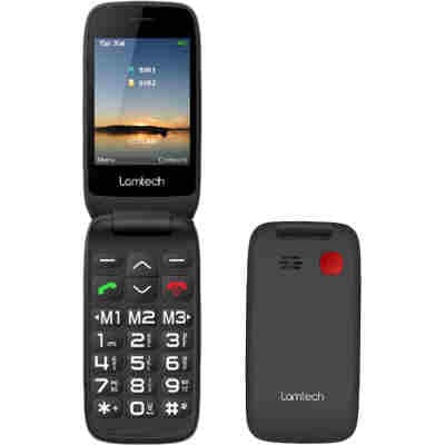 LAMTECH FLIP PHONE BLACK 2.8' DISPLAY WITH BT, FM RADIO, SOS, 1400 mAh, GR MENU FLIP-X