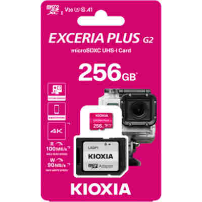 KIOXIA 4K MICRO SD GEN2 256GB EXCERIA PLUS UHS I U3 WITH ADAPTER