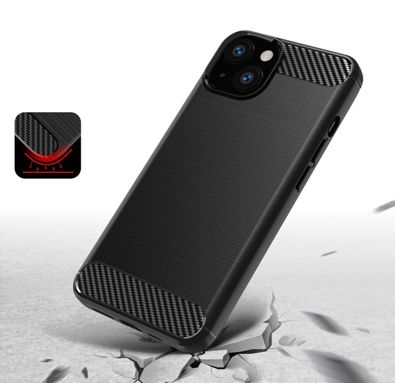 POWERTECH Θήκη Carbon MOB-1659 για iPhone 13 mini, μαύρη - Image 3