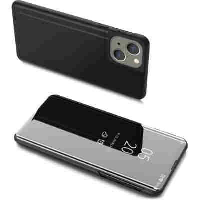 POWERTECH θήκη Clear View MOB-1666 για iPhone 13 mini, μαύρη