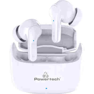 POWERTECH earphones με θήκη φόρτισης Soul, TWS, ANC, 45/400mAh, λευκά