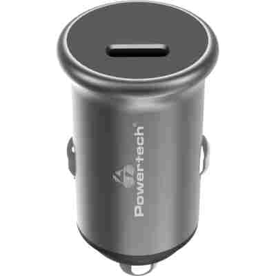 POWERTECH φορτιστής αυτοκινήτου PT-1147, USB-C, 30W PD, γκρι