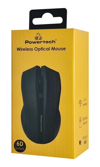 POWERTECH ασύρματο ποντίκι PT-1166, USB δέκτης, 1600DPI, μαύρο - Image 3