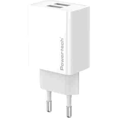 POWERTECH φορτιστής τοίχου PT-1321, 2x USB, 12W, λευκός