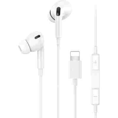 USAMS earphones με μικρόφωνο EP-41, Lightning, Φ10mm, 1.2m, λευκά