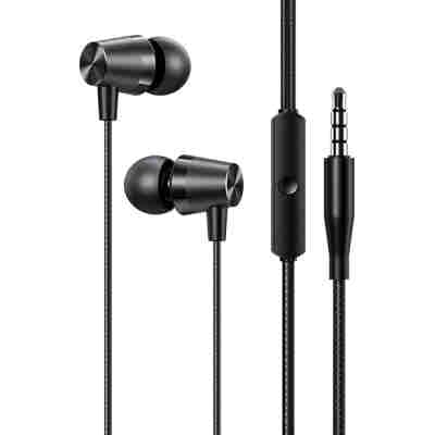 USAMS earphones με μικρόφωνο EP-42, 3.5mm σύνδεση, Φ10mm, 1.2m, μαύρα