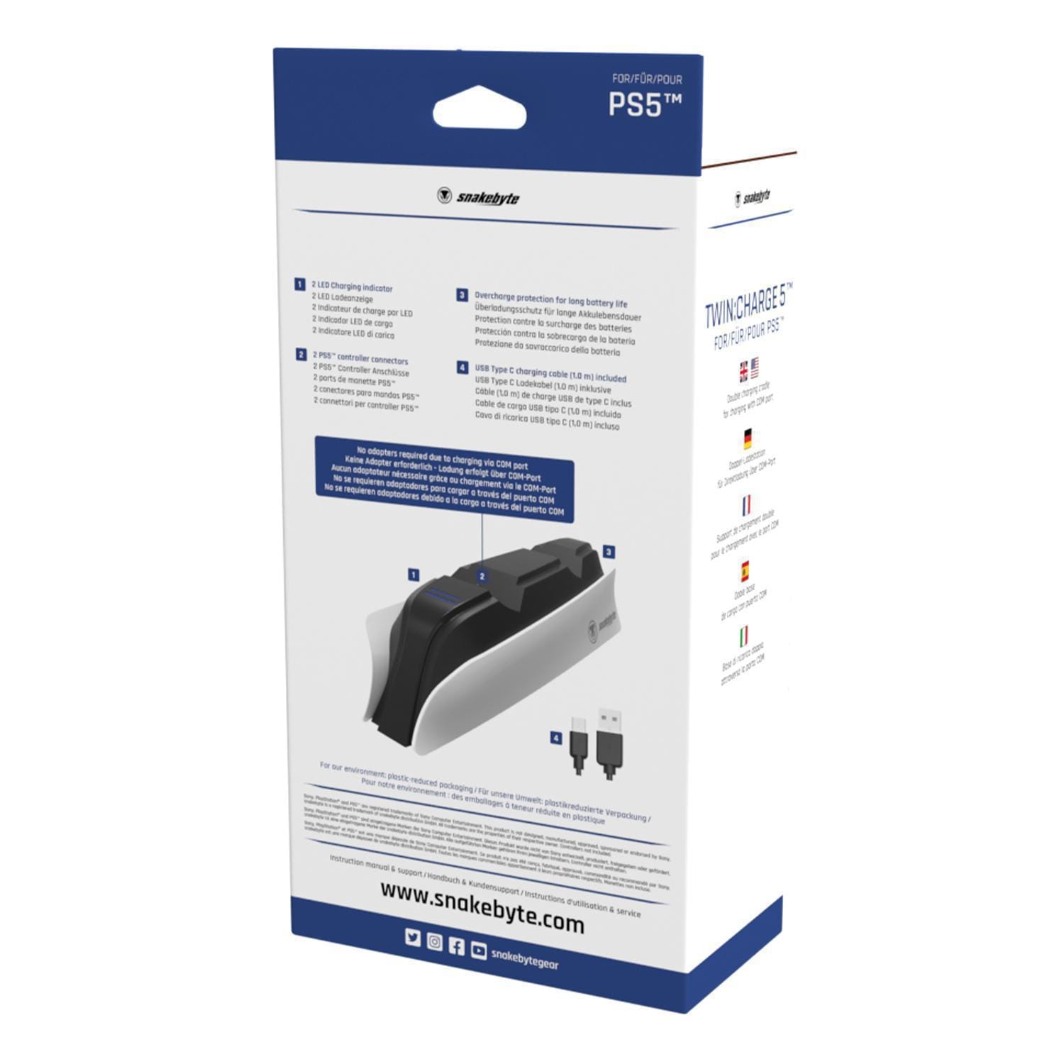 SNAKEBYTE (SB916168) PS5 TWIN CHARGE (WHITE) - Image 3
