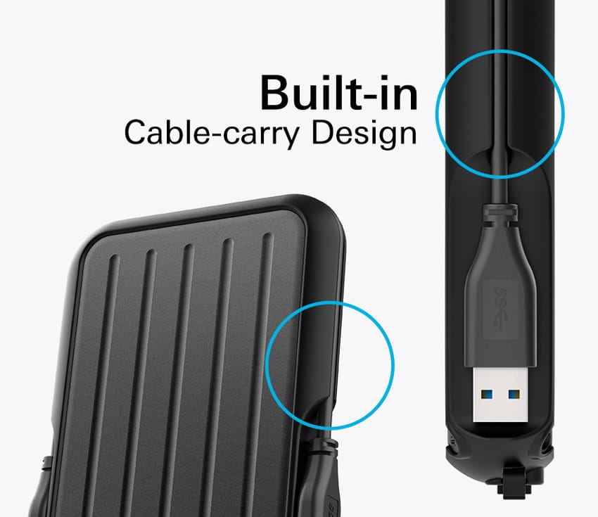 SILICON POWER εξωτερικός HDD Armor A66, 4TB, USB 3.2, μαύρος - Image 3
