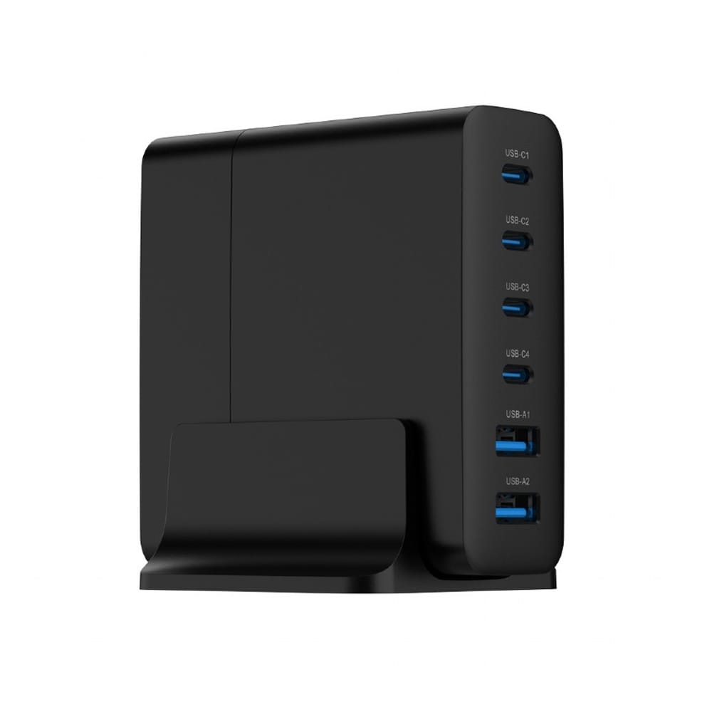 GEMBIRD 6-PORT 75W GaN USB FAST C HARGER BLACK - Image 4