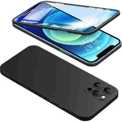 POWERTECH θήκη & tempered glass 2.5D TGC-0002 για iPhone 12 Pro, μαύρη