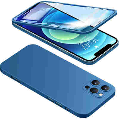 POWERTECH θήκη & tempered glass 2.5D TGC-0005 για iPhone 12 Pro, μπλε