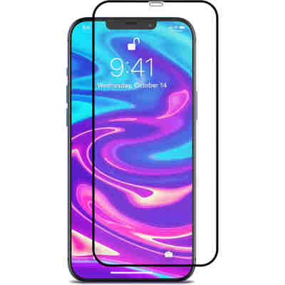 POWERTECH Tempered Glass 5D, full glue, iPhone 12 mini, μαύρο