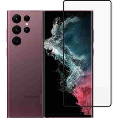 POWERTECH tempered glass 3D, full glue, Samsung S22 Ultra 5G, μαύρο
