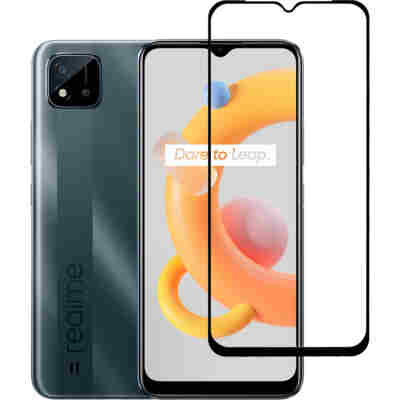 POWERTECH tempered glass 5D TGC-0578, Realme C11, full glue, μαύρο