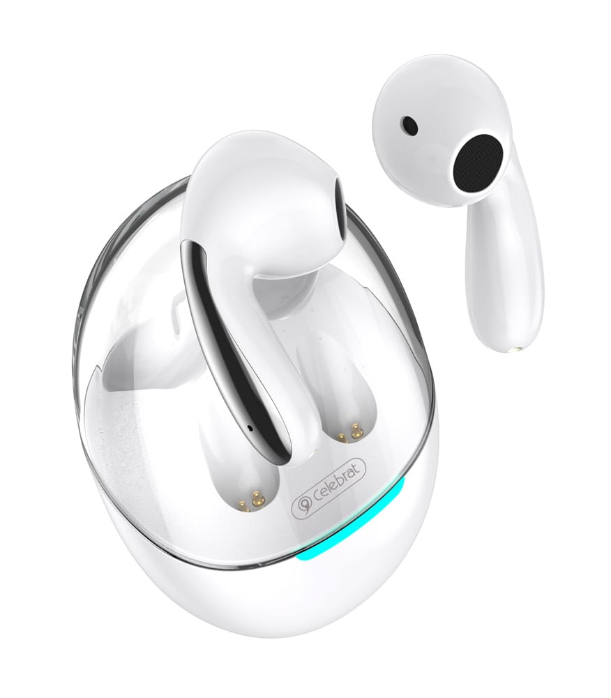 CELEBRAT earphones με θήκη φόρτισης W51, True Wireless, Φ13mm, λευκά - Image 3