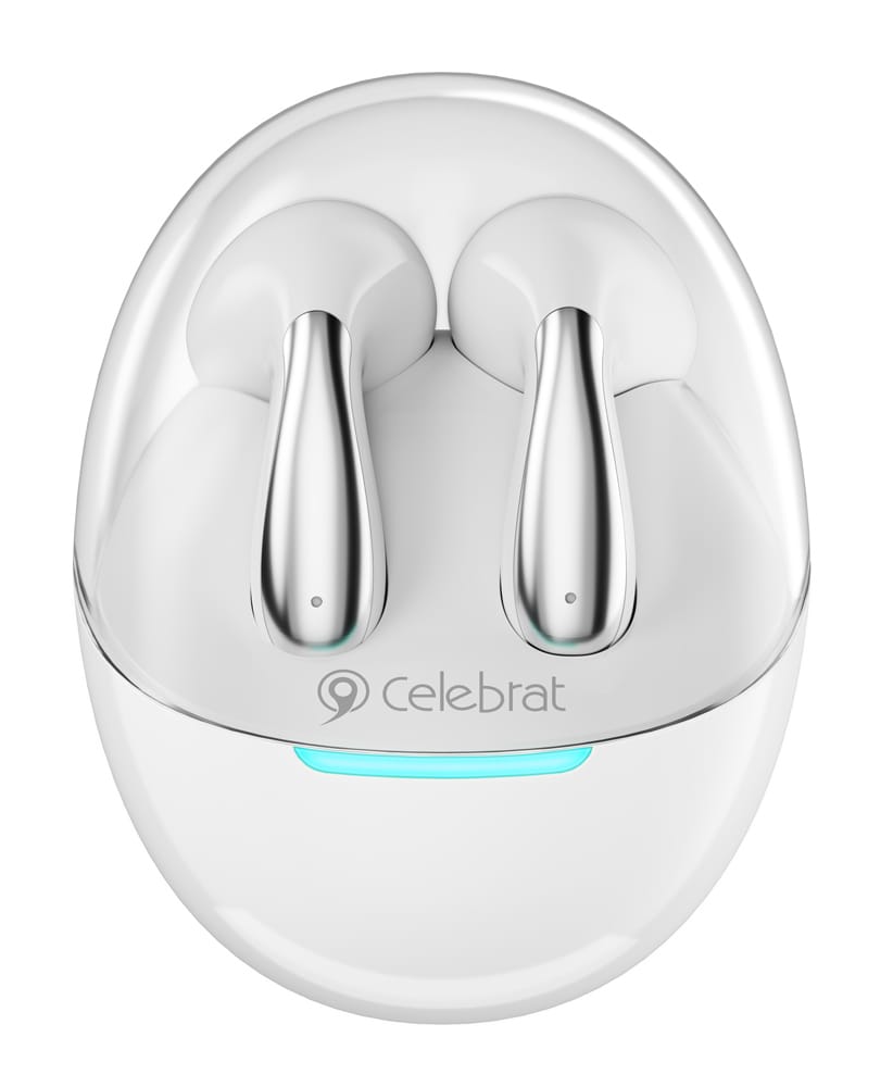 CELEBRAT earphones με θήκη φόρτισης W51, True Wireless, Φ13mm, λευκά - Image 4