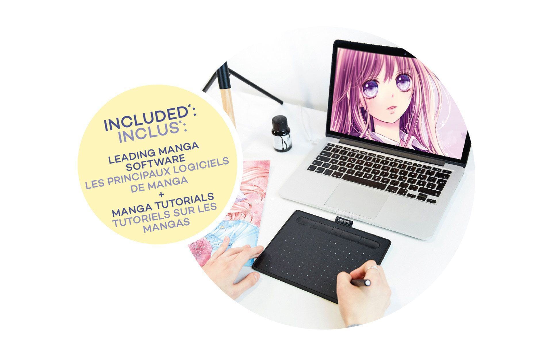 WACOM NEW INTUOS BLUETOOTH SMALL, BLACK, MANGA ( CTL-4100WLK-M ) - Image 3