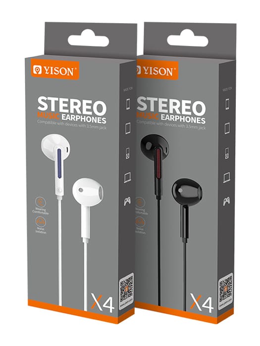 YISON earphones με μικρόφωνο X4, 3.5mm σύνδεση, Φ14mm, 1.2m, μαύρα - Image 3