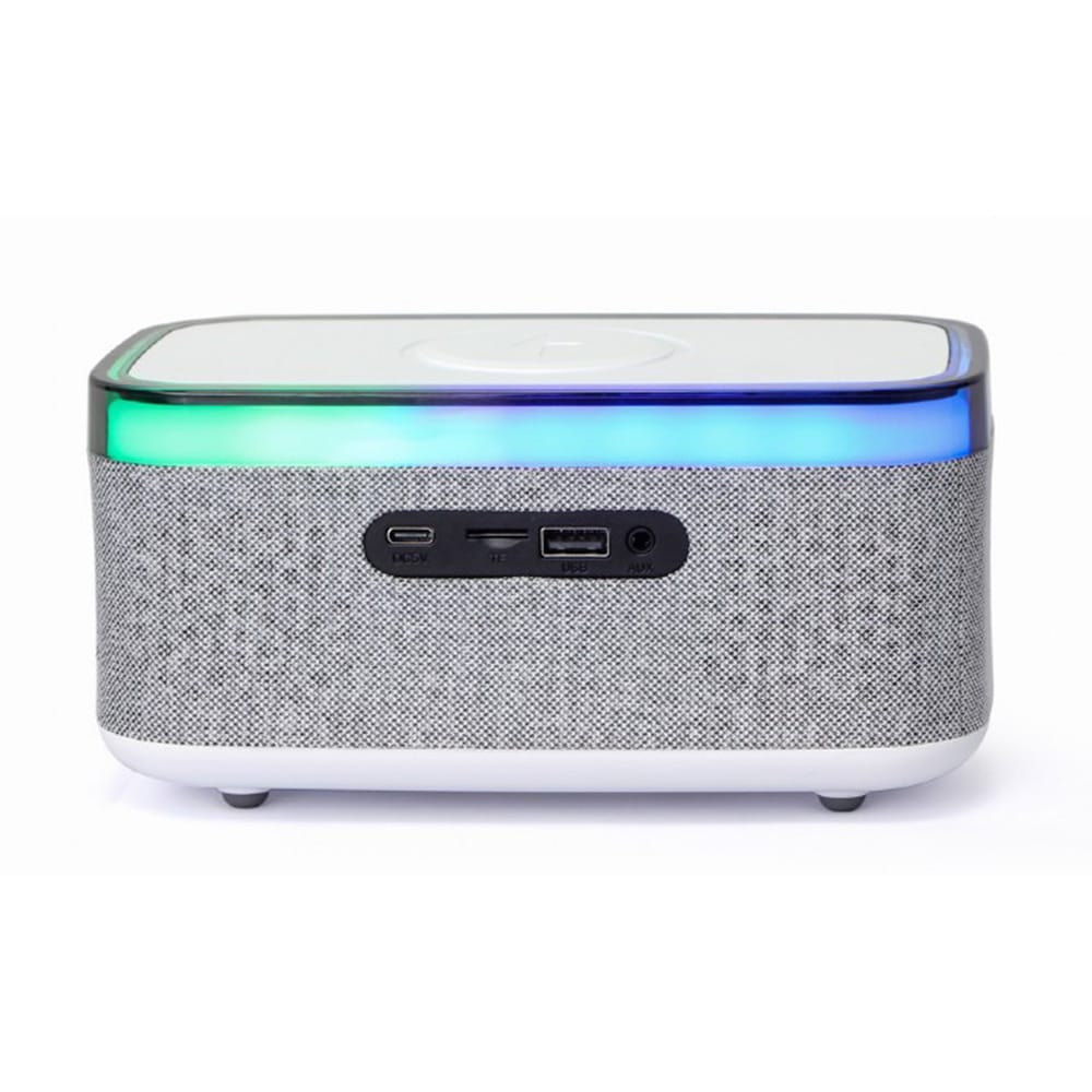 GEMBIRD DIGITAL ALARM CLOCK WITH SPEAKER AND WIRELESS CHARGING FUNCTION WHITE/LIGHT GREY - Image 3