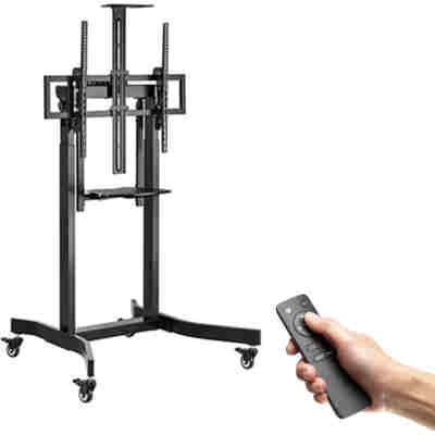 GEMBIRD MOTORIZED HEIGHT ADJUSTABLE TV FLOOR STAND WITH CASTER WHEELS AND REMOTE CONTROL 55'-100'